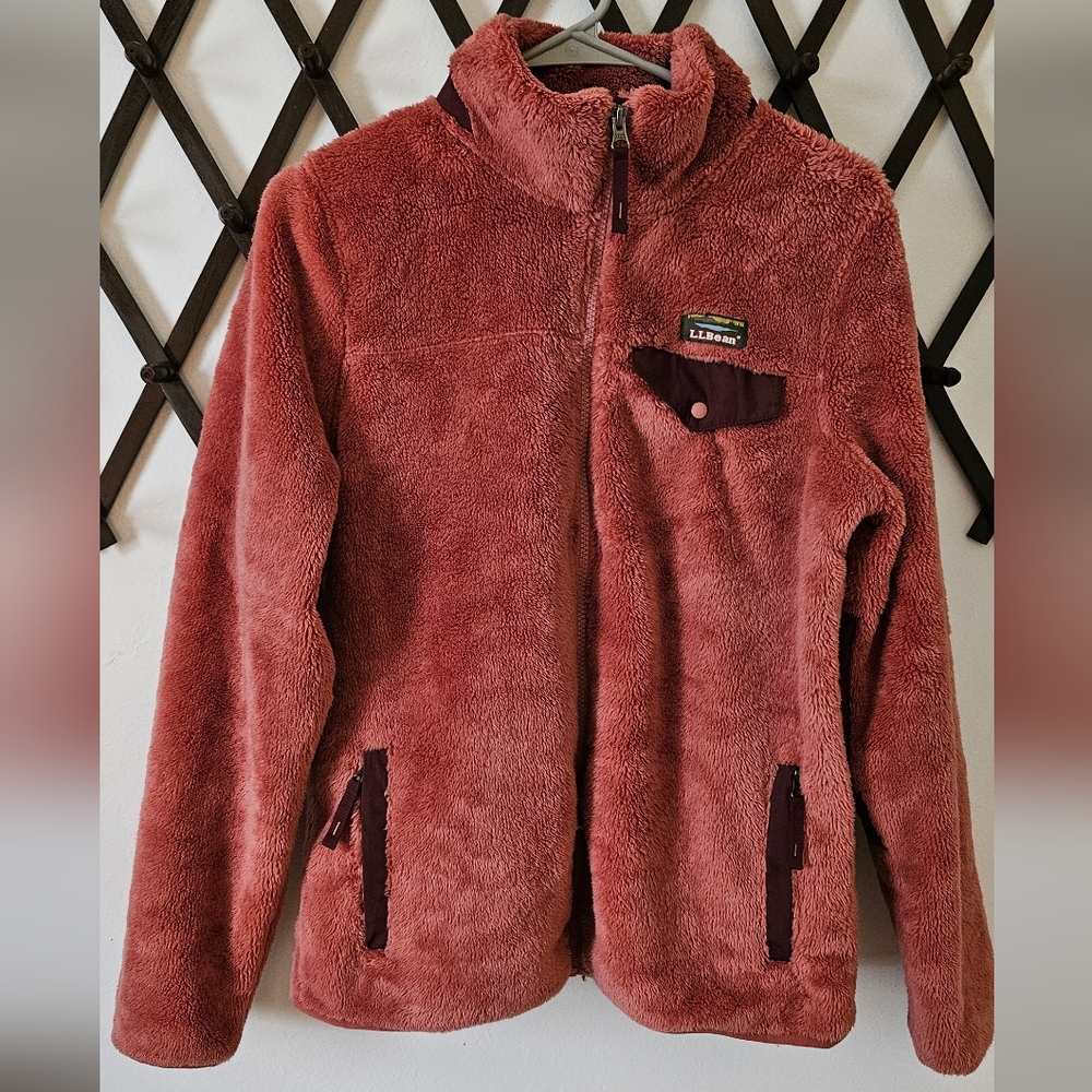 L.L.Bean Women's Hi-Pile Soft Fleece Jacket Full Zip Pockets Women's Medium
